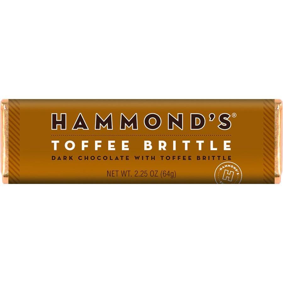 Hammond's Dark Chocolate Toffee Brittle Bar, 2.25oz, 12-Count Pack (12 bars)