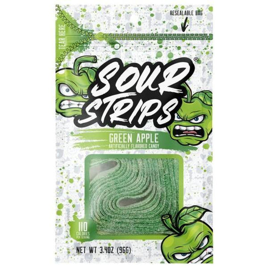 ThayerSour Strips Apple Sour Candy Belt Peg  3.4 oz 12 ct