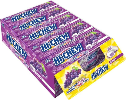 Hi-Chew Grape Flavor Fruit Candy, 1.76oz 15-Count Tray Pack - Soft & Chewy, Sugar-Made, Japanese Favorite for Snacking, Single Serving Fruit & Chewy Treats